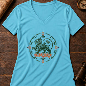 Pixiu Keeper Women's V-Neck Tee — turquoise