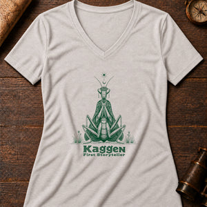 Kaggen the Mantis Women's V-Neck Tee — heather dust