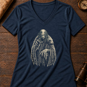Finfolk Sorcerer Women's V-Neck Tee — heather navy