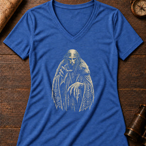 Finfolk Sorcerer Women's V-Neck Tee — heather true royal