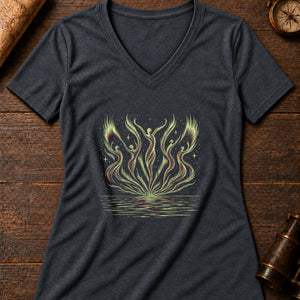 The Merry Dancers Women's V-Neck Tee — dark grey heather