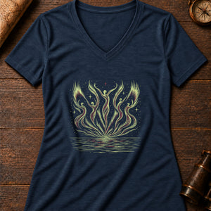 The Merry Dancers Women's V-Neck Tee — heather navy