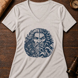 The Two Buccas Women's V-Neck Tee — heather dust