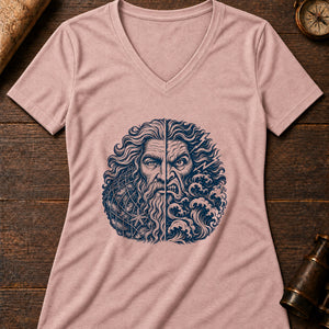 The Two Buccas Women's V-Neck Tee — heather peach