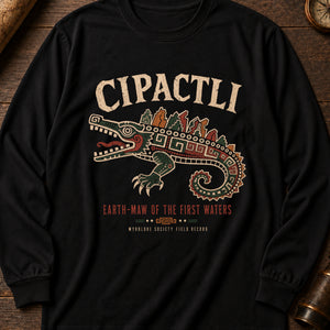 Cipactli earth-maw Long Sleeve Shirt — Black