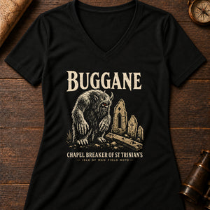 Buggane chapel Women's V-Neck Tee — solid black blend