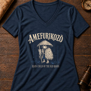 Amefurikozō Rain Women's V-Neck Tee — heather navy