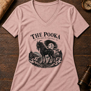 The Pooka's Road Women's V-Neck Tee — heather peach