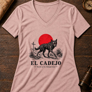 El Cadejo's Watch Women's V-Neck Tee — heather peach