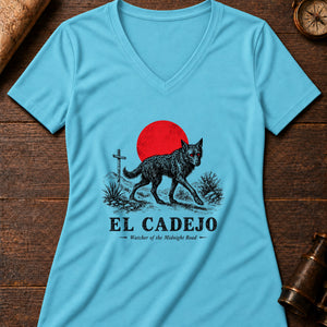 El Cadejo's Watch Women's V-Neck Tee — turquoise