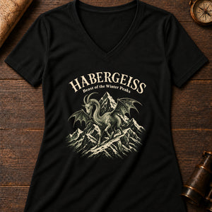 Habergeiss Descent Women's V-Neck Tee — solid black blend