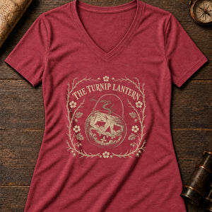 Guising Turnip Lantern Women's V-Neck Tee — heather red