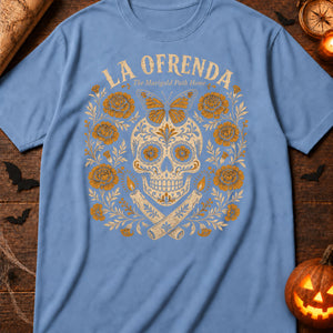 Cempasúchil Marigold Skull — blue jean