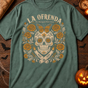 Cempasúchil Marigold Skull — blue spruce