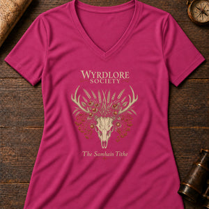 Samhain bone harvest Women's V-Neck Tee — berry