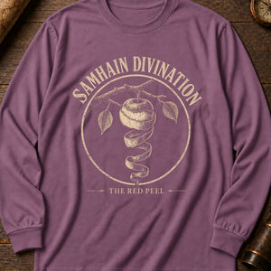 Samhain Apple Divination Long Sleeve Shirt — Berry