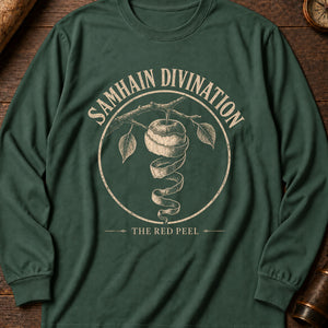 Samhain Apple Divination Long Sleeve Shirt — Blue Spruce
