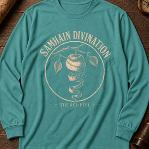 Samhain Apple Divination Long Sleeve Shirt — Seafoam