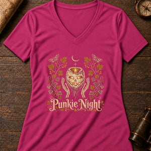 Punkie Night Lantern Women's V-Neck Tee — berry