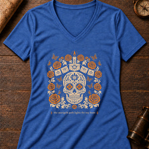 Marigold Path of Souls Women's V-Neck Tee — heather true royal