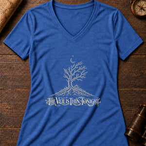 Samhain Threshold Women's V-Neck Tee — heather true royal