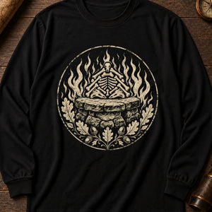 Samhain Bone Fire Long Sleeve Shirt — Black