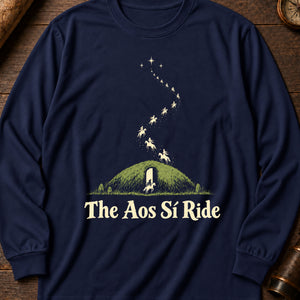 Opened Sídhe Mound Long Sleeve Shirt — True Navy