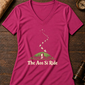 Opened Sídhe Mound Women's V-Neck Tee — berry