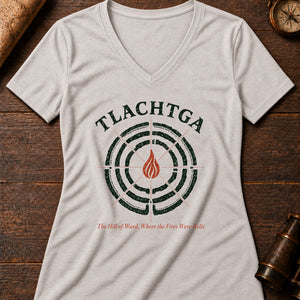Tlachtga Fire Hill Women's V-Neck Tee — heather dust