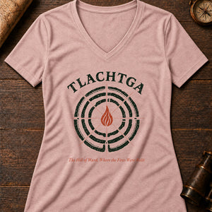 Tlachtga Fire Hill Women's V-Neck Tee — heather peach