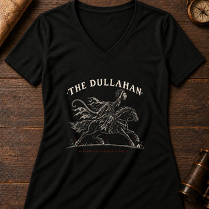 Dullahan Night Rider Women's V-Neck Tee — solid black blend