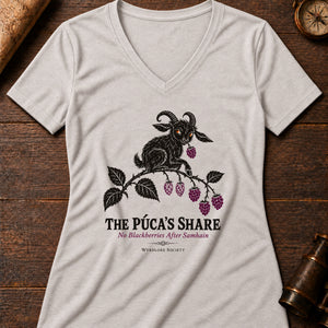 Púca's Blackberries Women's V-Neck Tee — heather dust