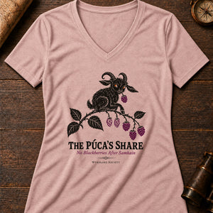 Púca's Blackberries Women's V-Neck Tee — heather peach