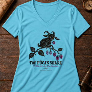 Púca's Blackberries Women's V-Neck Tee — turquoise