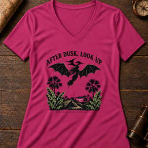 Manananggal Dusk Women's V-Neck Tee — berry