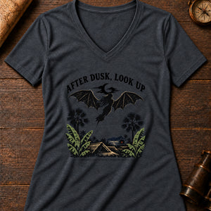 Manananggal Dusk Women's V-Neck Tee — dark grey heather
