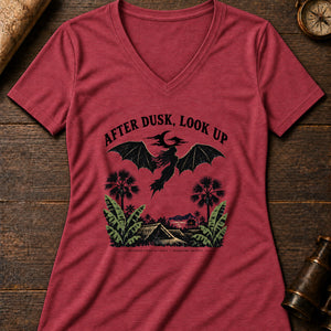 Manananggal Dusk Women's V-Neck Tee — heather red