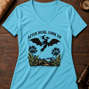 Manananggal Dusk Women's V-Neck Tee — turquoise