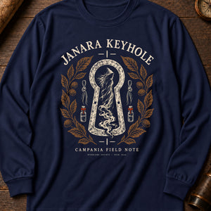 Janara Keyhole Long Sleeve Shirt — True Navy