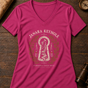 Janara Keyhole Women's V-Neck Tee — berry