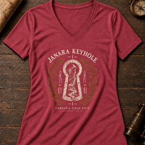 Janara Keyhole Women's V-Neck Tee — heather red