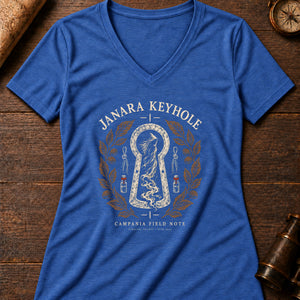 Janara Keyhole Women's V-Neck Tee — heather true royal