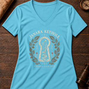 Janara Keyhole Women's V-Neck Tee — turquoise